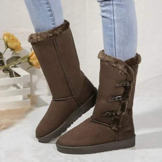 Women's Snow Boots Thick Soles Cozy Velvet Lining - 
Fashinoza