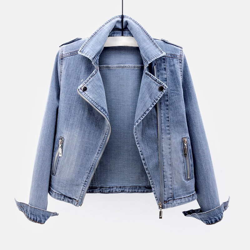 Women's Denim Jacket Classic Blue - Fashinoza
