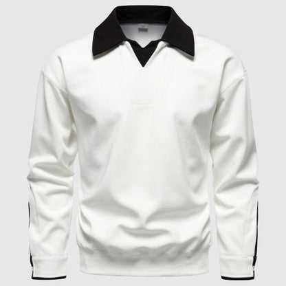 Contrast Collar Knit Pullover