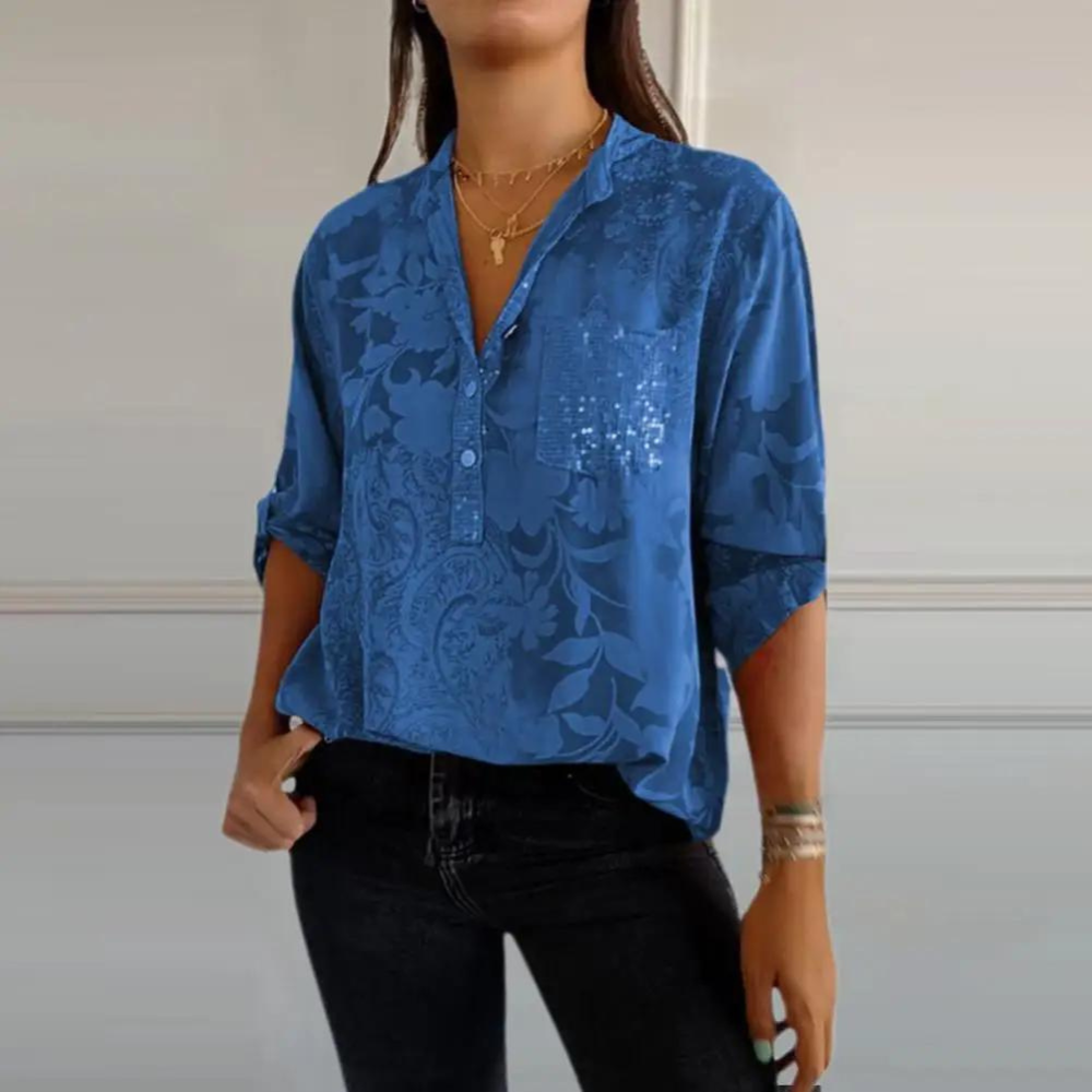 Women's Sheer Button Front Blouse