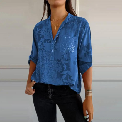 Women's Sheer Button Front Blouse