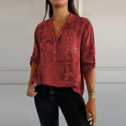 Women's Sheer Button Front Blouse