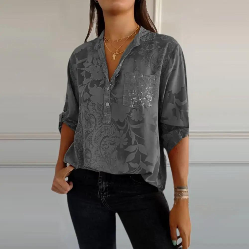 Women's Sheer Button Front Blouse
