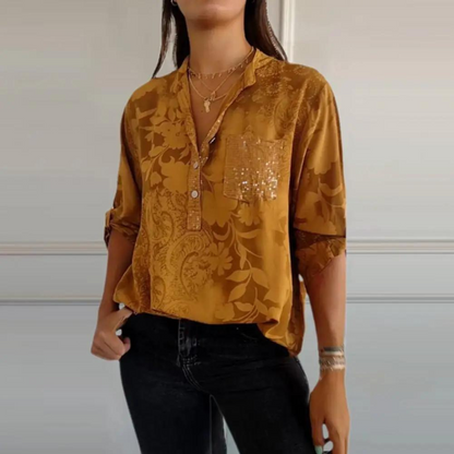 Women's Sheer Button Front Blouse