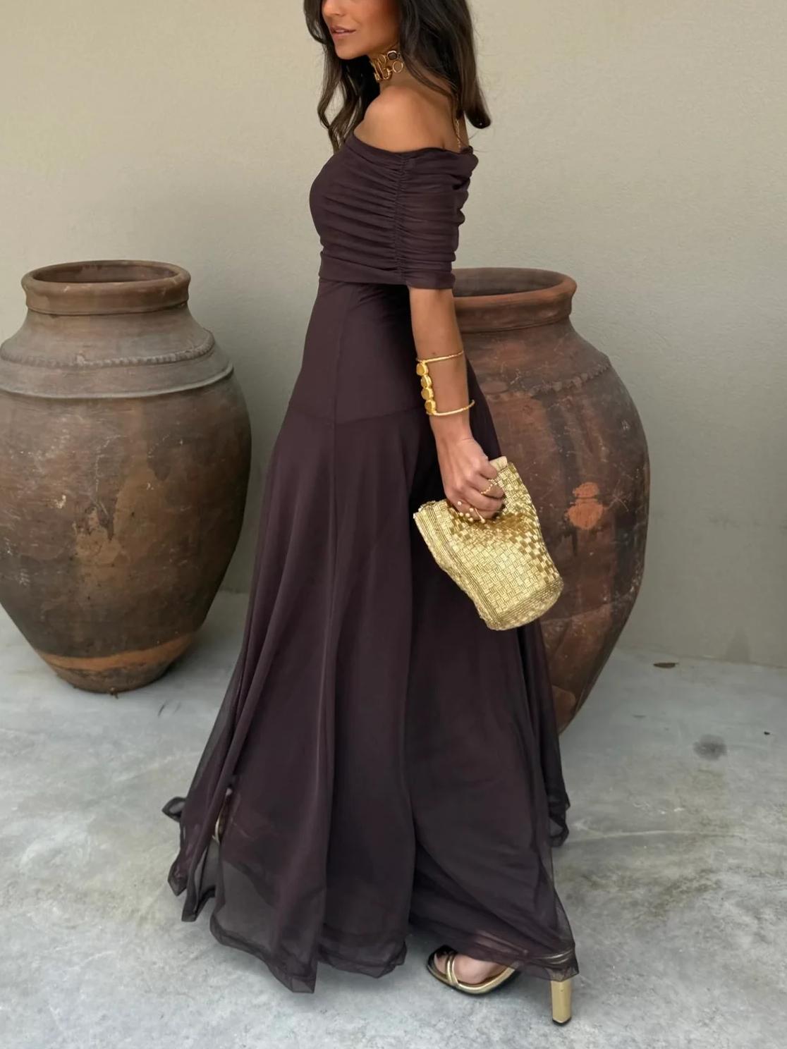Calerisse | Women’s Off Shoulder Maxi Evening Dress