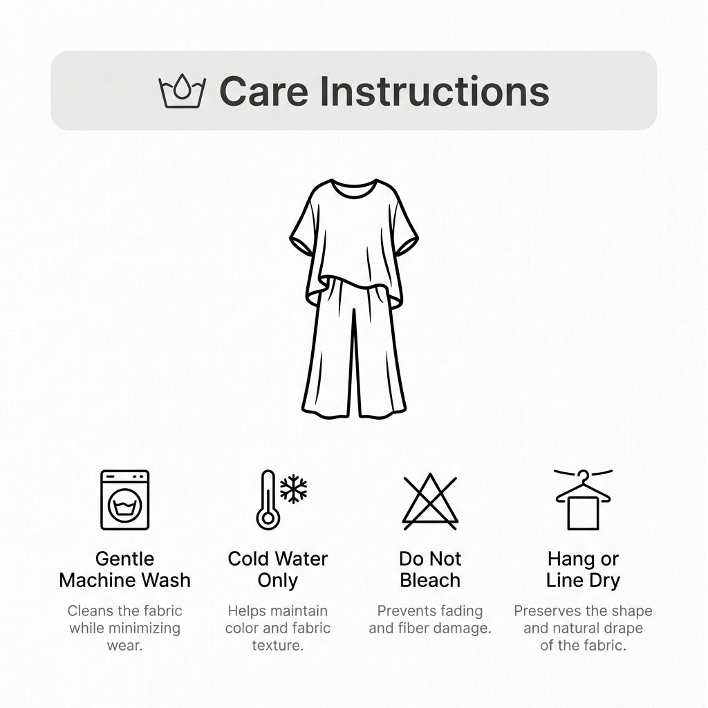 Women's Relaxed Two-Piece Linen Wide-Leg Pants Set