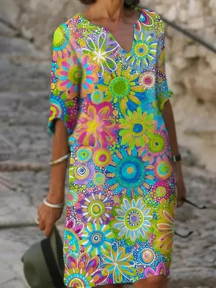 Women's Floral Evening Dress Tummy Control Elegant