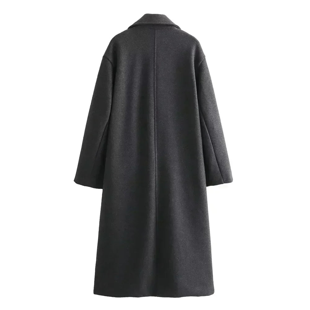 Women's Double Breasted Long Coat Tailored