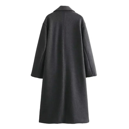Women's Double Breasted Long Coat Tailored