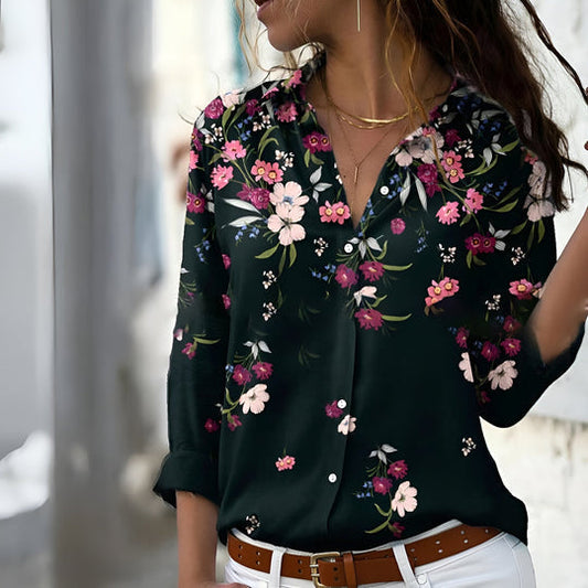 Women's Patterned Casual Blouse - Fashinoza