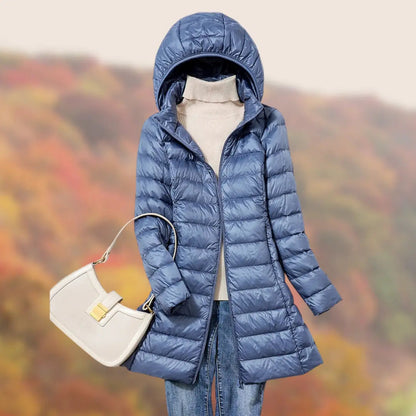 Women's Down Jacket Hooded Warm Black - 
Fashinoza