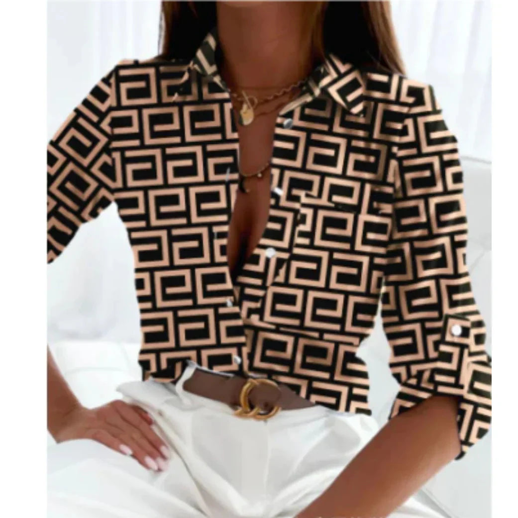Women's Gradient Print Blouse - Fashinoza