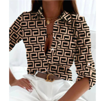 Women's Gradient Print Blouse - Fashinoza