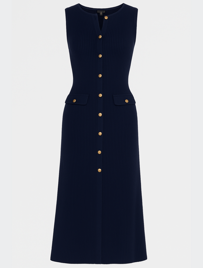 Women's Midi Dress Button Front