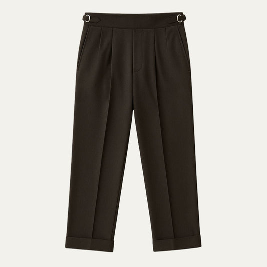Hensley Men's High Waist Wool Pants - Fashinoza