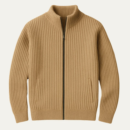 Womens Knitted Zip Up Cardigan - Fashinoza