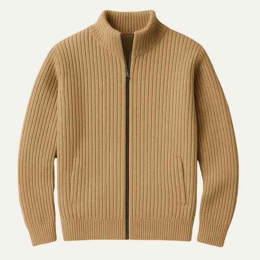 Womens Knitted Zip Up Cardigan - Fashinoza