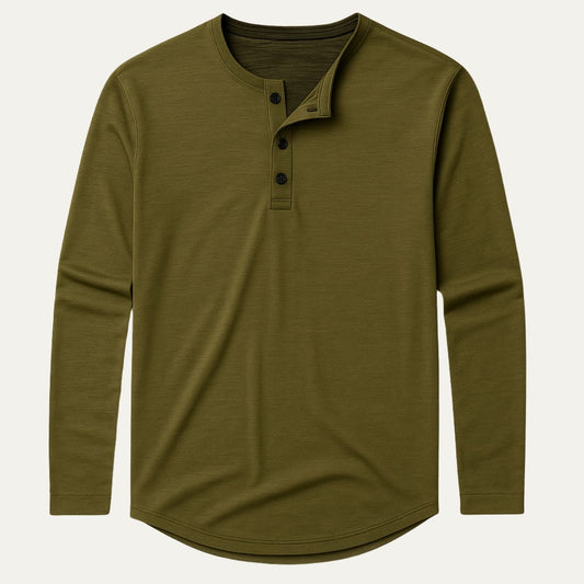 Men's Long Sleeve Cotton Polo Shirt - Fashinoza