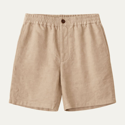 Linton Men's Linen Shorts Tailored Summer Beige - Fashinoza