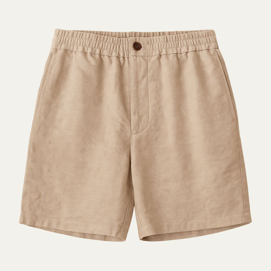 Linton Men's Linen Shorts Tailored Summer Beige - Fashinoza