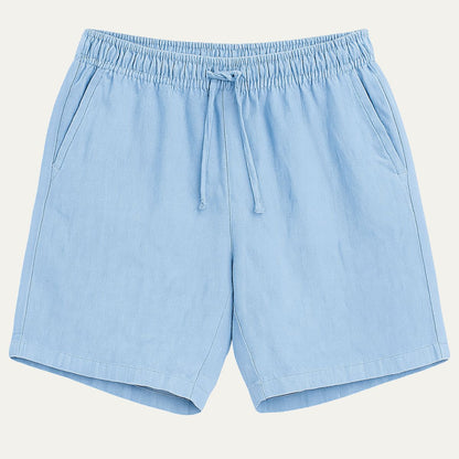 Men's Linen Shorts Old Money Blue - Fashinoza