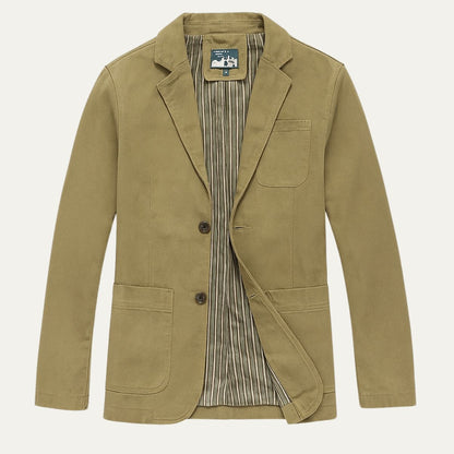 Men's Cotton Windbreaker Blazer With Pockets - Fashinoza