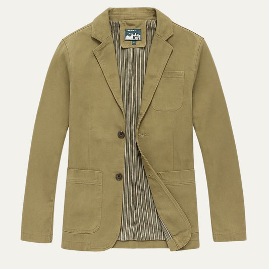 Men's Cotton Windbreaker Blazer With Pockets - Fashinoza