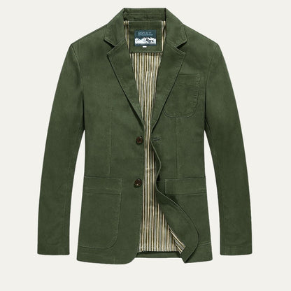 Men's Cotton Windbreaker Blazer With Pockets