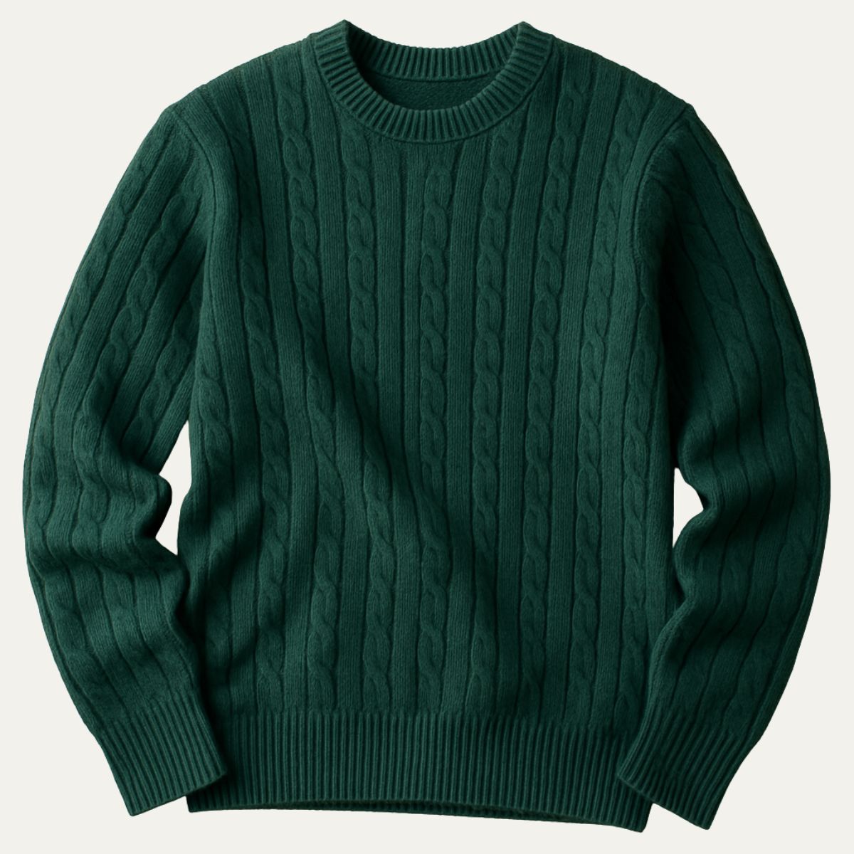 Men's Merino Wool Sweater Green - Fashinoza