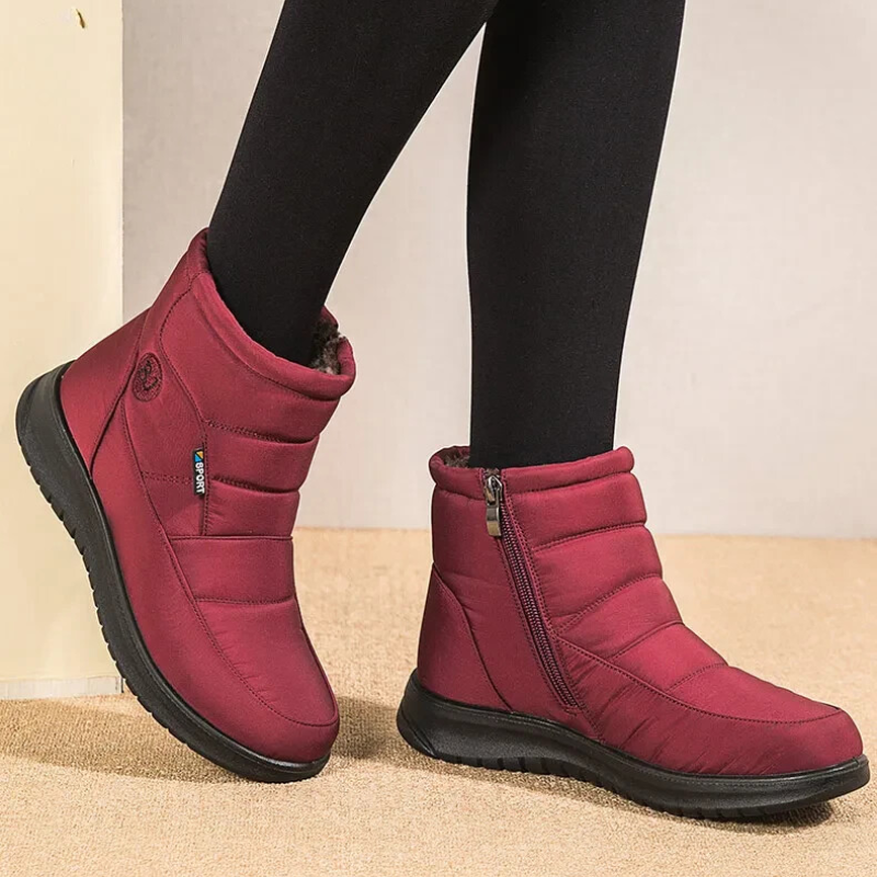 Women's Quilted Ankle Boots Fur Lined Non-Slip Sole