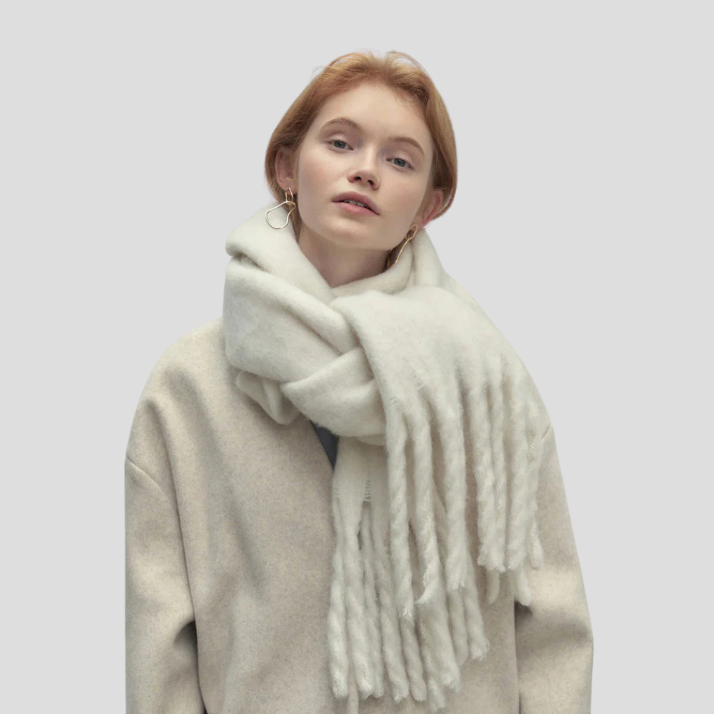 Women's Tassel Silk Scarf - Fashinoza