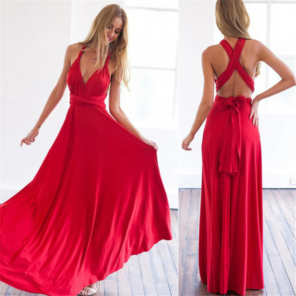 Women's Wrap Dress Cotton Casual Knee Length