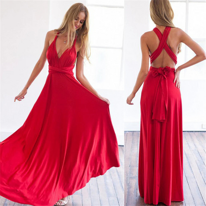 Women's Wrap Dress Cotton Casual Knee Length