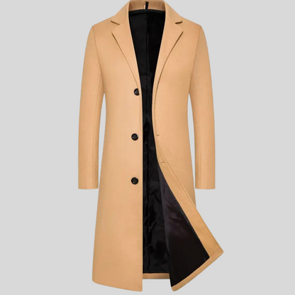 Men's Long Wool Overcoat Classic Winter Coat