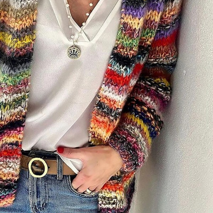 Women's Long-Sleeve Striped Cardigan