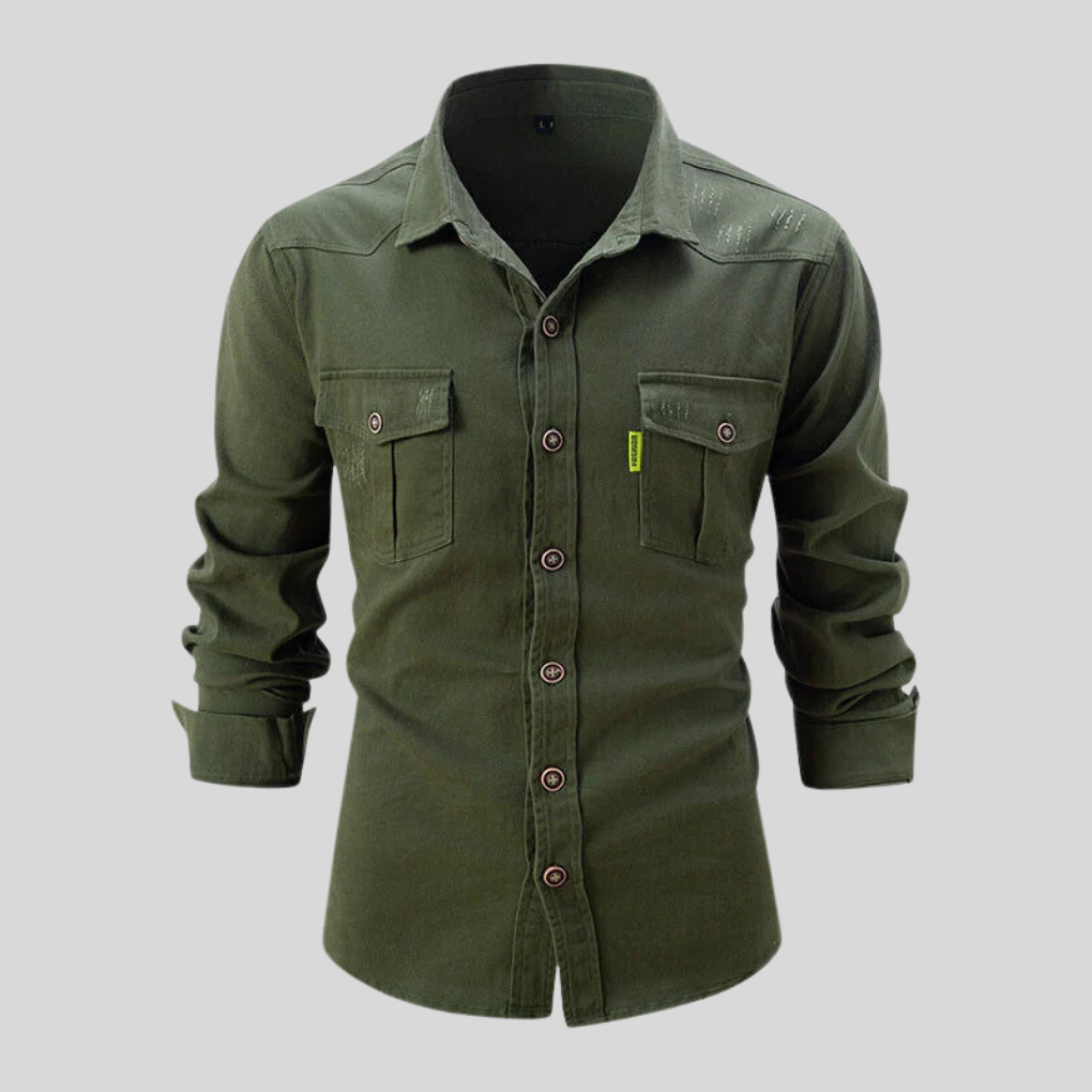 Men's Work Shirt Heavy-Duty Cotton - Fashinoza