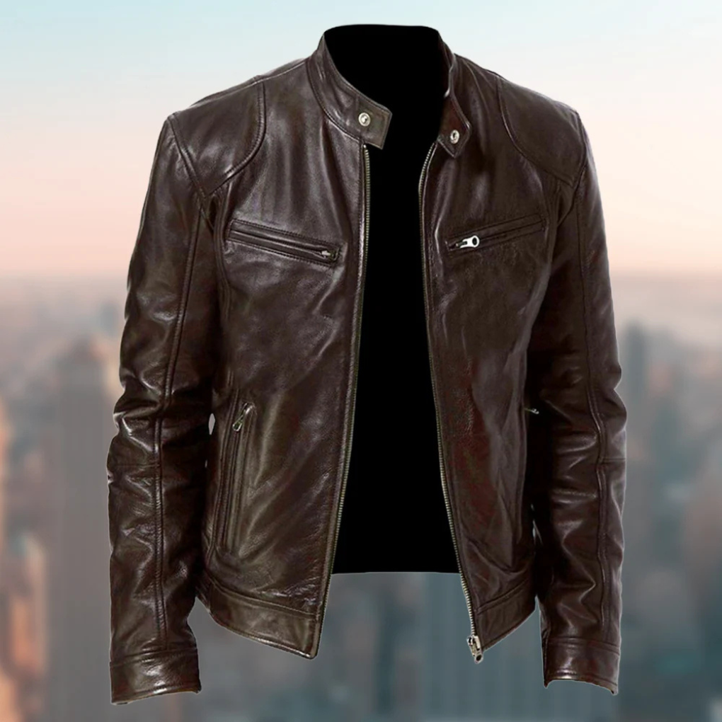 Men's Leather Jacket Elegant Everyday Wear