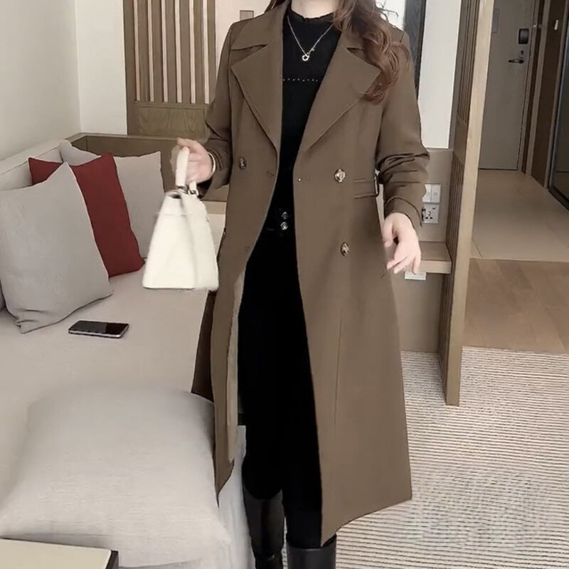 Women's Trench Coat Notched Neckline Design