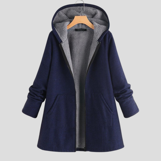 Women's Fleece Hooded Coat - Fashinoza