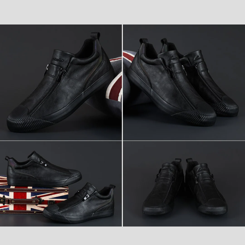 Men's Formal Dress Shoes Leather Black - Fashinoza
