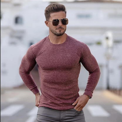 Men's Knit Crewneck Sweater Casual Cotton