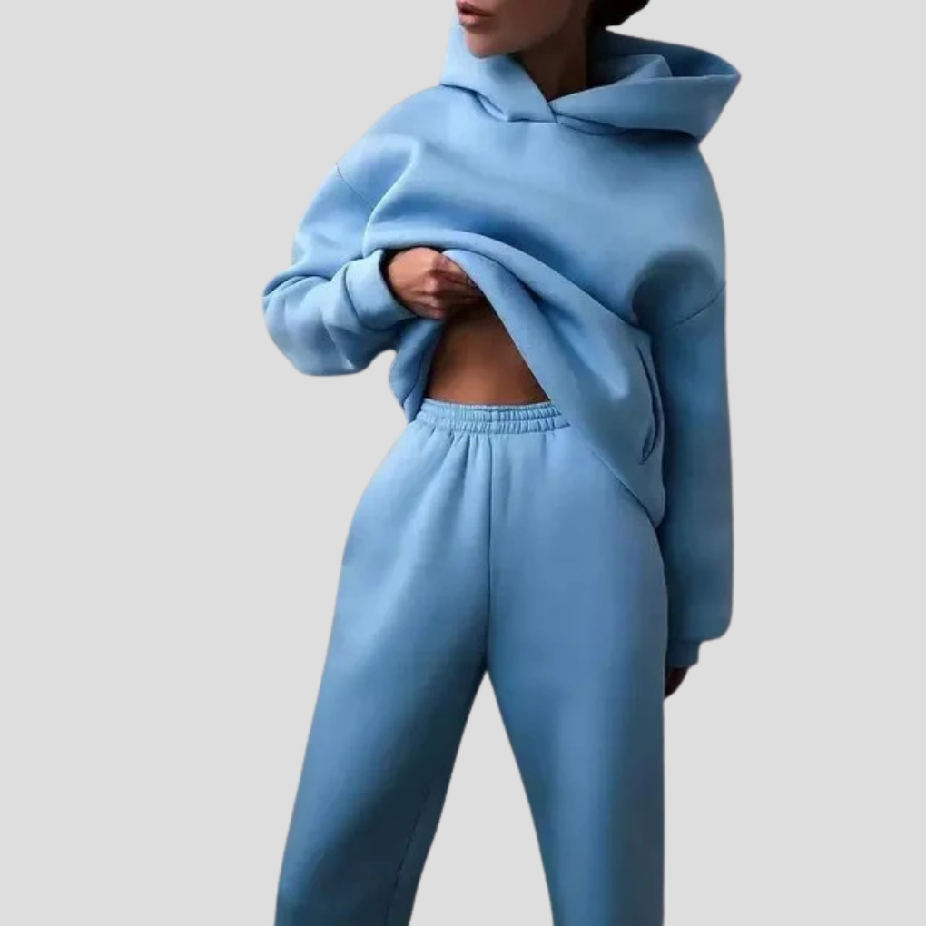 Women's Relaxed Hoodie Jogger Set Cotton Lounge Wear