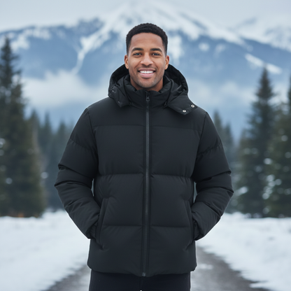 Men's Insulated Puffer Jacket Warm Hooded