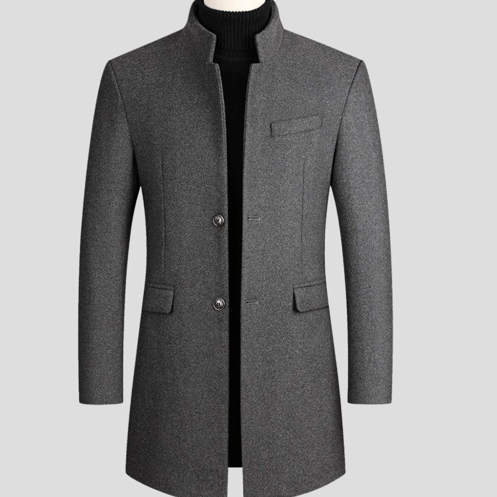 Men's Wool Blend Coat Classic Outerwear