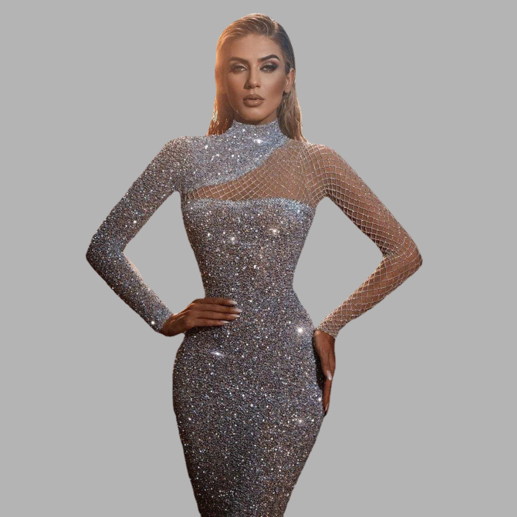 Women's Off-Shoulder Sequin Dress Glamorous - Fashinoza