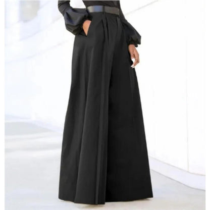 Women's Wide Leg Trousers Relaxed Fit Solid Color - Fashinoza