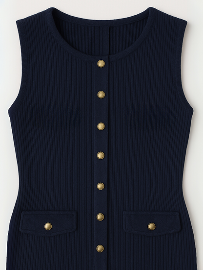 Women's Midi Dress Button Front