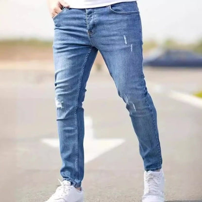 Men's Slim Fit Distressed Skinny Jeans Stretch Denim