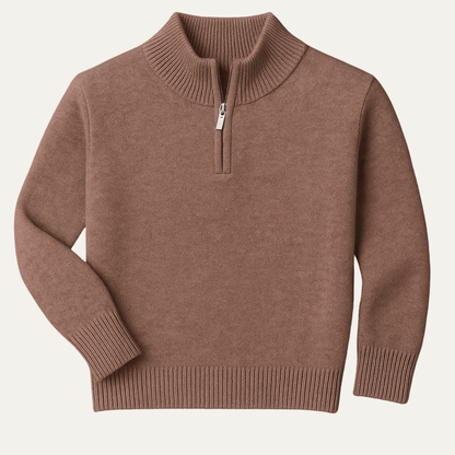 Men's Soft Wool Quarter Zip Sweater - Fashinoza