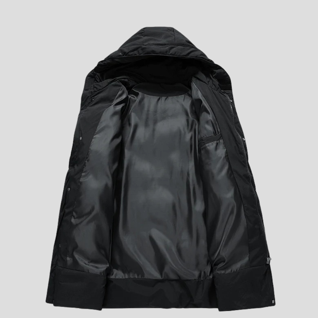 Men's Parka Coat Waterproof Insulated Black
